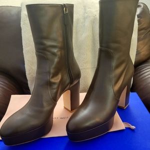 Stuart Weitzman LALA Leather Booties Platform.